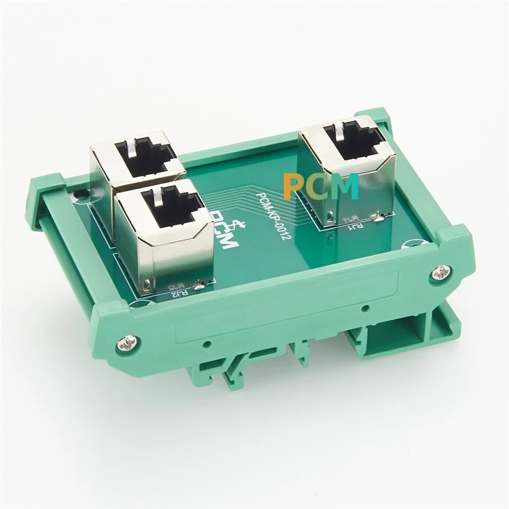 DIN Rail Mount RJ45 Breakout Board 3 Port factory