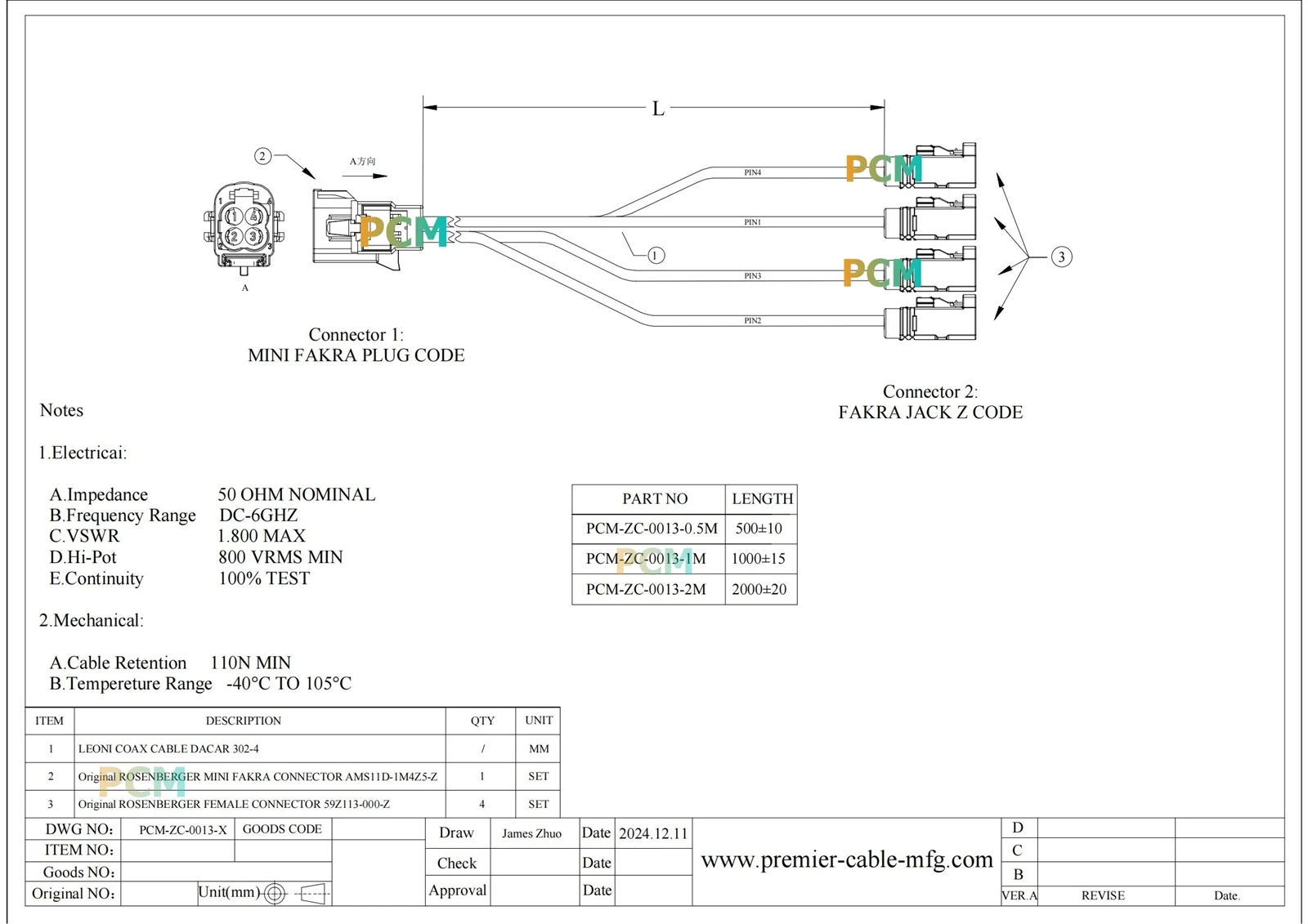 ZCL016-013-X 05M 1M 2M-1100